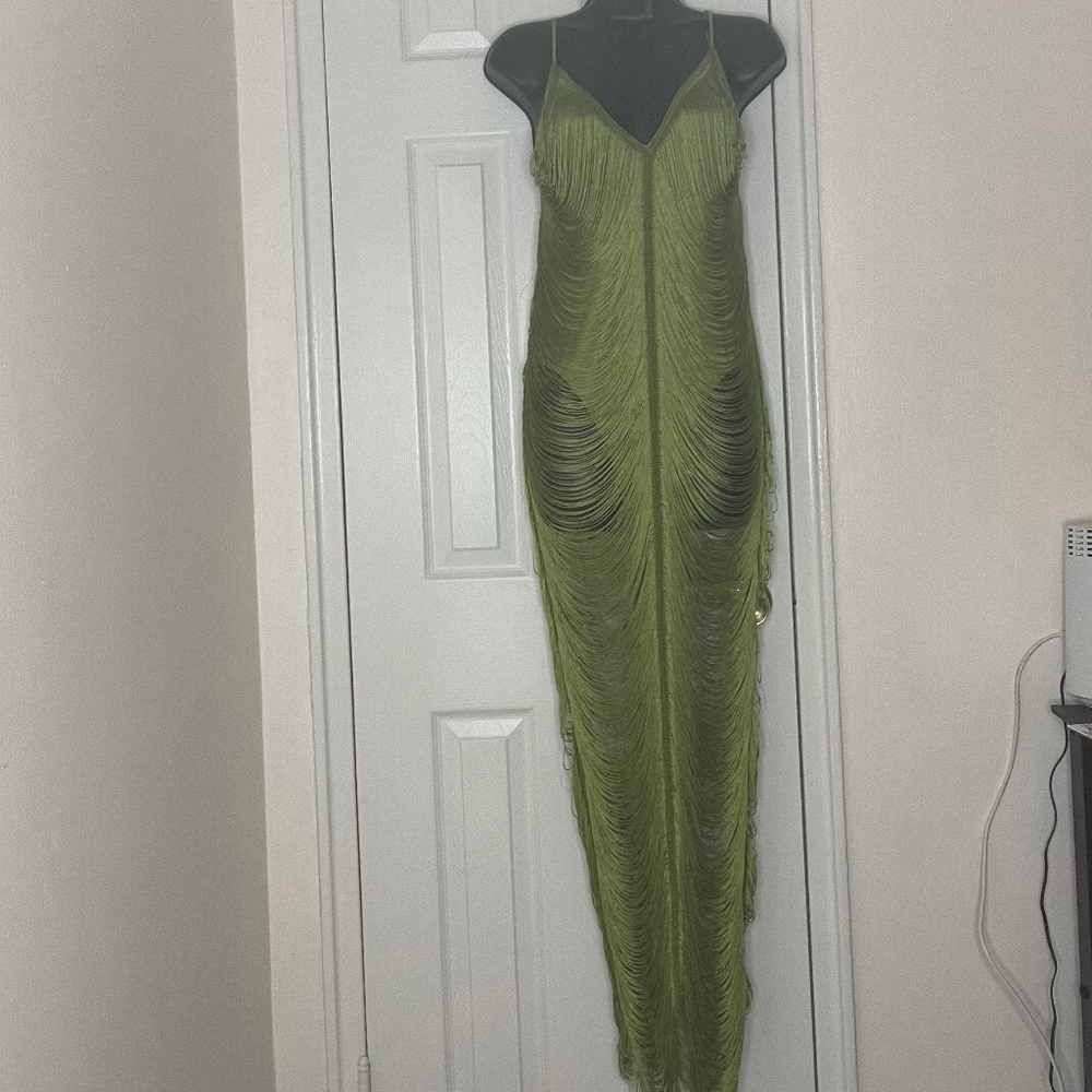 Green Tassel Dress